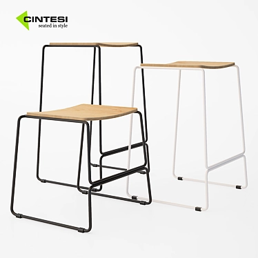 Versatile Wire Bar Stool: Colorado 3D model image 1 