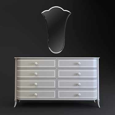 Classic Elegance Dresser & Mirror Set 3D model image 1 