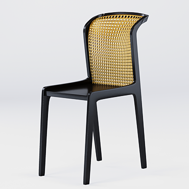  Modern Black & Gold Chair 3D model image 1 