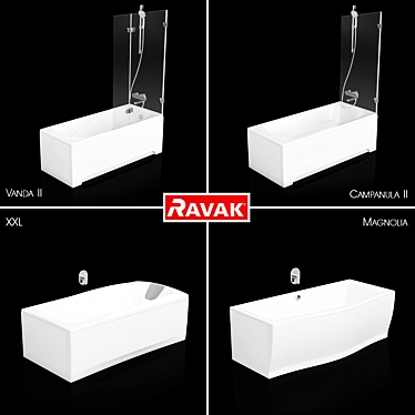 Ravak Set 06: XXL Baths in Magnolia, Campanula II & Vanda II 3D model image 1 
