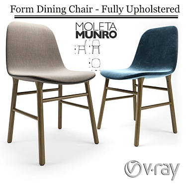 Elegant Upholstered Dining Chair 3D model image 1 