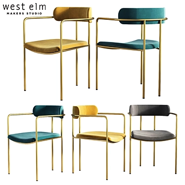 Modern Lenox Dining Chair - West Elm 3D model image 1 