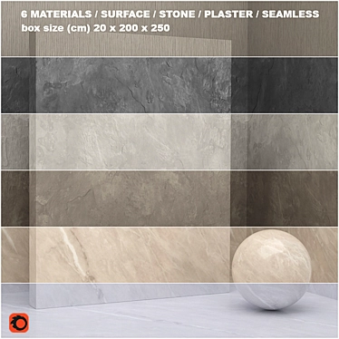 Seamless Stone Plaster Set 3D model image 1 