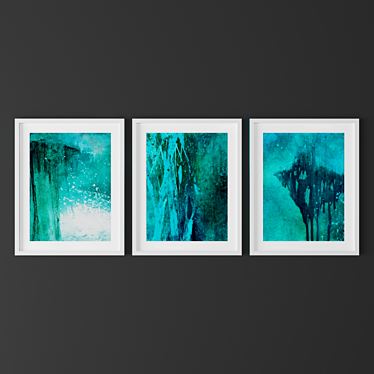 Vibrant Set of Abstract Paintings 3D model image 1 