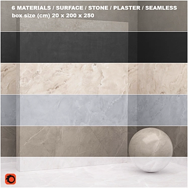 6 Seamless Materials - Stone, Plaster - Set 24 3D model image 1 