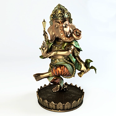  Divine Dancing Ganesha Sculpture 3D model image 1 