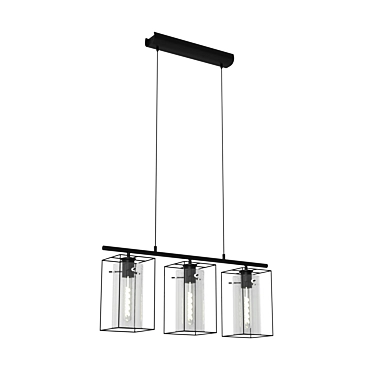 Elegant Black Steel Suspension 3D model image 1 