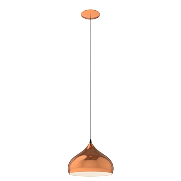 Elegant Copper Steel Pendant 3D model image 1 