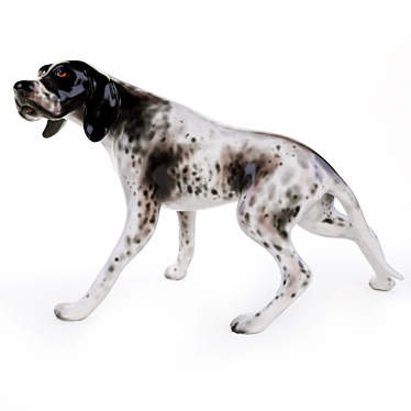 Porcelain Pointer Dog Figurine (23cm) 3D model image 1 