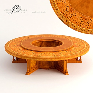 Exquisite Round Chinese Table 3D model image 1 