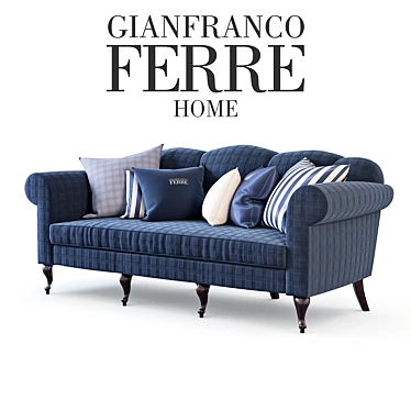 Luxurious 3-Seater Sofa: BENNY by Gianfranco Ferre 3D model image 1 