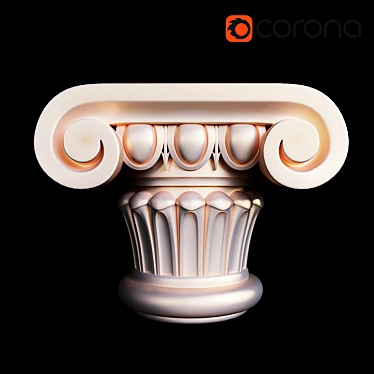 Charming CNC Carved Decorative Capital 3D model image 1 