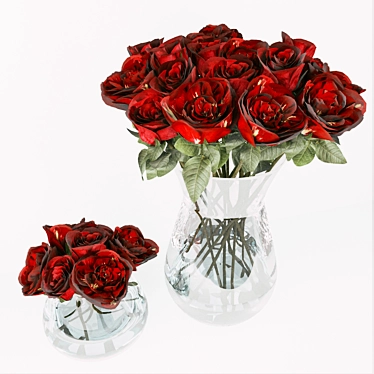 Elegant Rose Bouquet 3D model image 1 