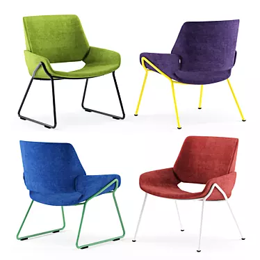 Title: Prostoria Monk Easy Chair: Minimalist Metal Comfort 3D model image 1 
