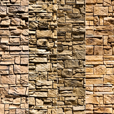 Modern Stone Walls Set 2 3D model image 1 