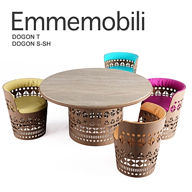 Elegant Dogon Dining Set 3D model image 1 