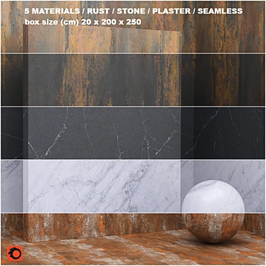 Seamless Stone & Plaster Set 3D model image 1 