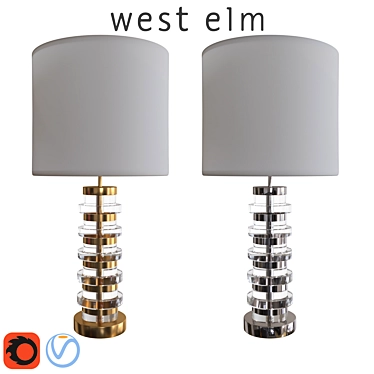 Crystal Clear Disc Table Lamp: Modern Elegance 3D model image 1 