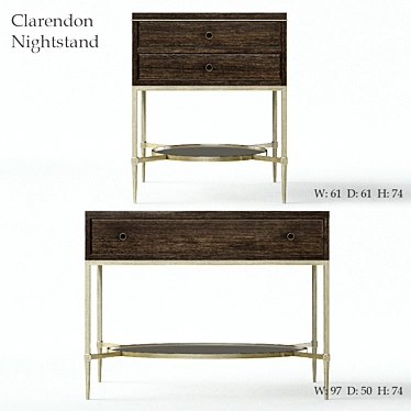 Bernhardt Clarendon Nightstand: Ultimate Elegance for Your Bedroom 3D model image 1 