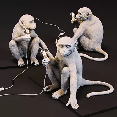 Playful Monkey Lamp - Sitting Edition 3D model image 1 
