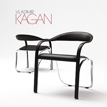 Fetuccini 165: Sleek Chrome & Leather Chair 3D model image 1 