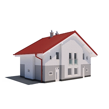 Modern Double House: 3DsMax, Vray, Obj 3D model image 1 