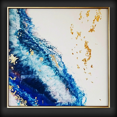 Abstract Gold Leaf Resin Art 3D model image 1 