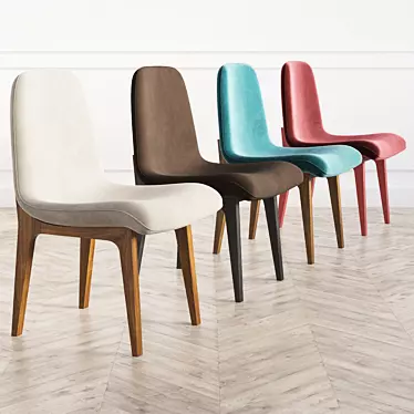 Modern Velvet Dinning Chair 3D model image 1 