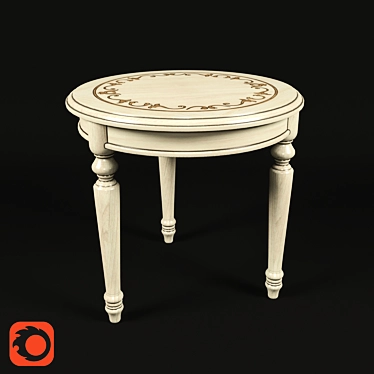 Elegant Platinum Tea Table 3D model image 1 