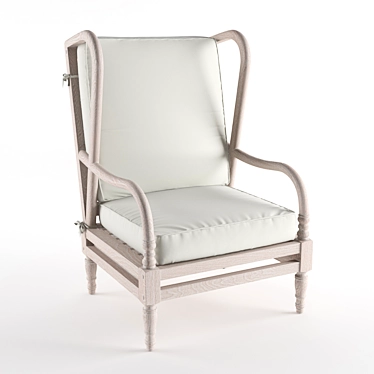 Refined Colonial Eucalyptus Wingback 3D model image 1 