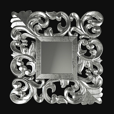 Elegant Handcrafted Silver Mirrors 3D model image 1 