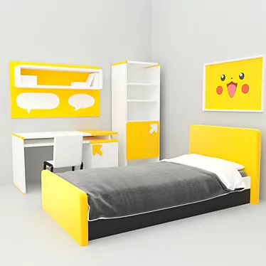 Safe and Stylish Children's Furniture Set 3D model image 1 