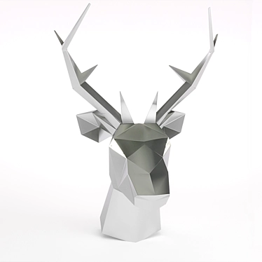 Metal Deer Head Sculpture 3D model image 1 