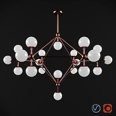 Modo 21-Globe Chandelier: Modern American Charm 3D model image 1 