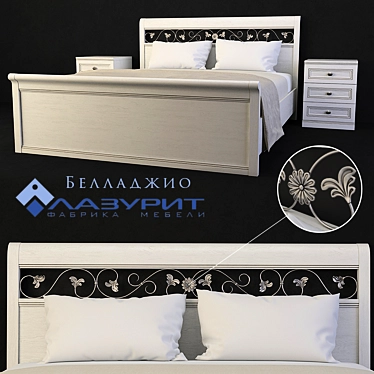 Elegant Lapis Lazuli Bed - Bellagio 3D model image 1 