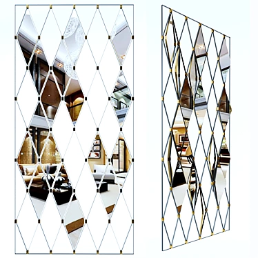 Mirrored Diamond Decorative Partition 3D model image 1 