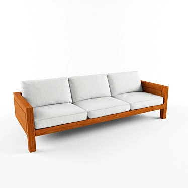 Contemporary 3-Seater Sao Conrado Sofa 3D model image 1 