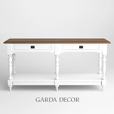 Garda Decor Console: Elegant White & Oak Design 3D model image 1 