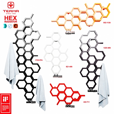 TERMA HEX: Award-Winning Modern Radiators 3D model image 1 