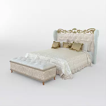 Elegante Italiano Classic Bed 3D model image 1 