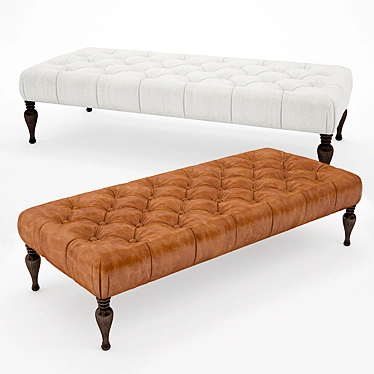 Bennett Rectangular Ottoman - Stylish Upholstered Seating 3D model image 1 