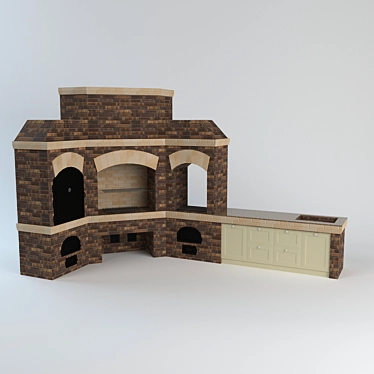 Stone Stove: Seamless Brick Texture 3D model image 1 