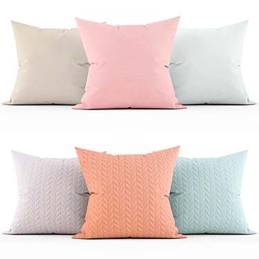 Stylish Accent Pillows 3D model image 1 