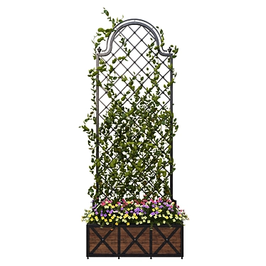 Classic Flowered Pergola (1500mm x 500mm x 4000mm) 3D model image 1 