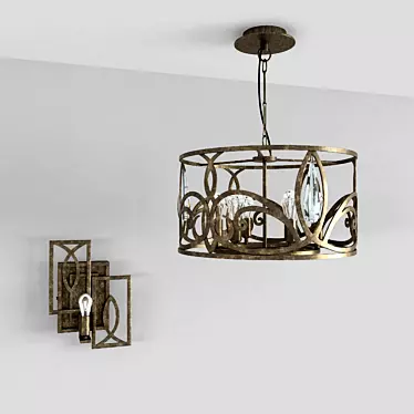 Eisner Chandelier and Sconce Set 3D model image 1 