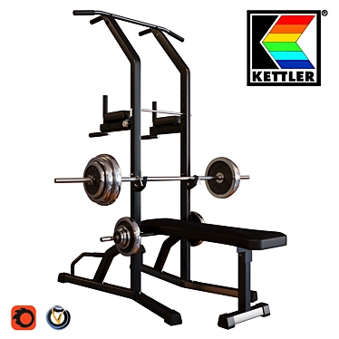 Kettler Herk: Versatile Folding Training Station 3D model image 1 