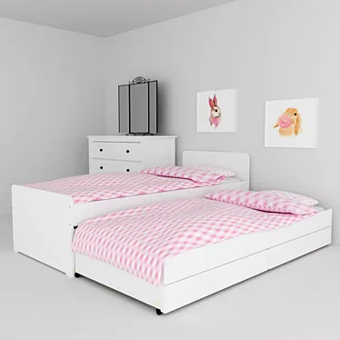 Sleek SLAKT Bed: Modern Nursery Furniture 3D model image 1 