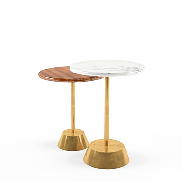 Elegant Marble Wood Gold Table 3D model image 1 