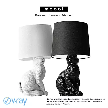 Whimsical Wonderland Rabbit Lamp 3D model image 1 