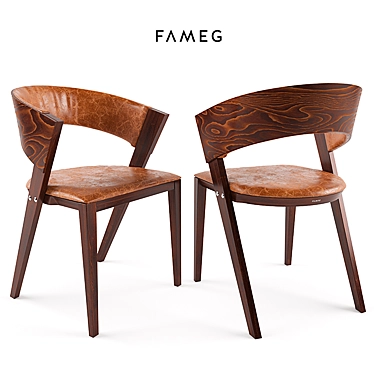 FAMEG B-1404 Wooden Chair 3D model image 1 